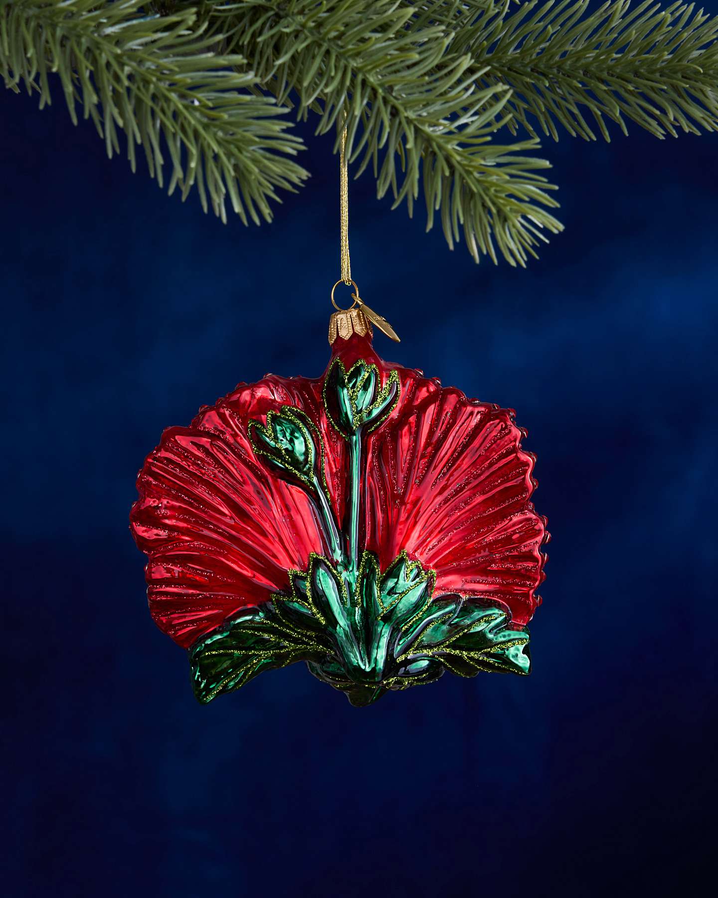 Balsam Hill Studio Red Hibiscus Ornament Featuring Crystals by Swarovski®