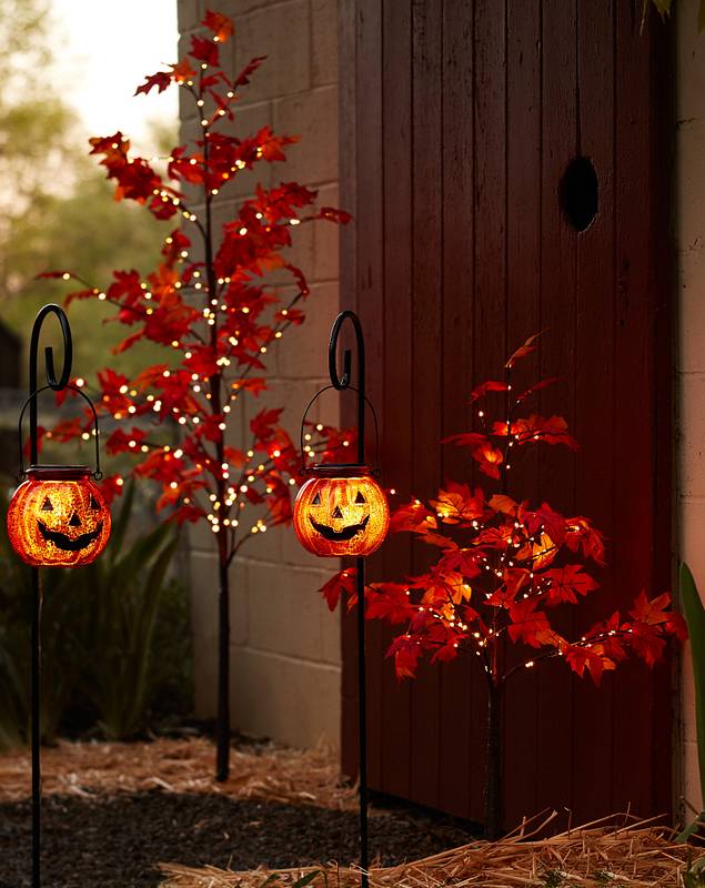 Outdoor LED Artificial Autumn Maple Tree | Balsam Hill