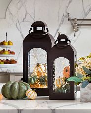 Alt text: Autumn lantern décor idea