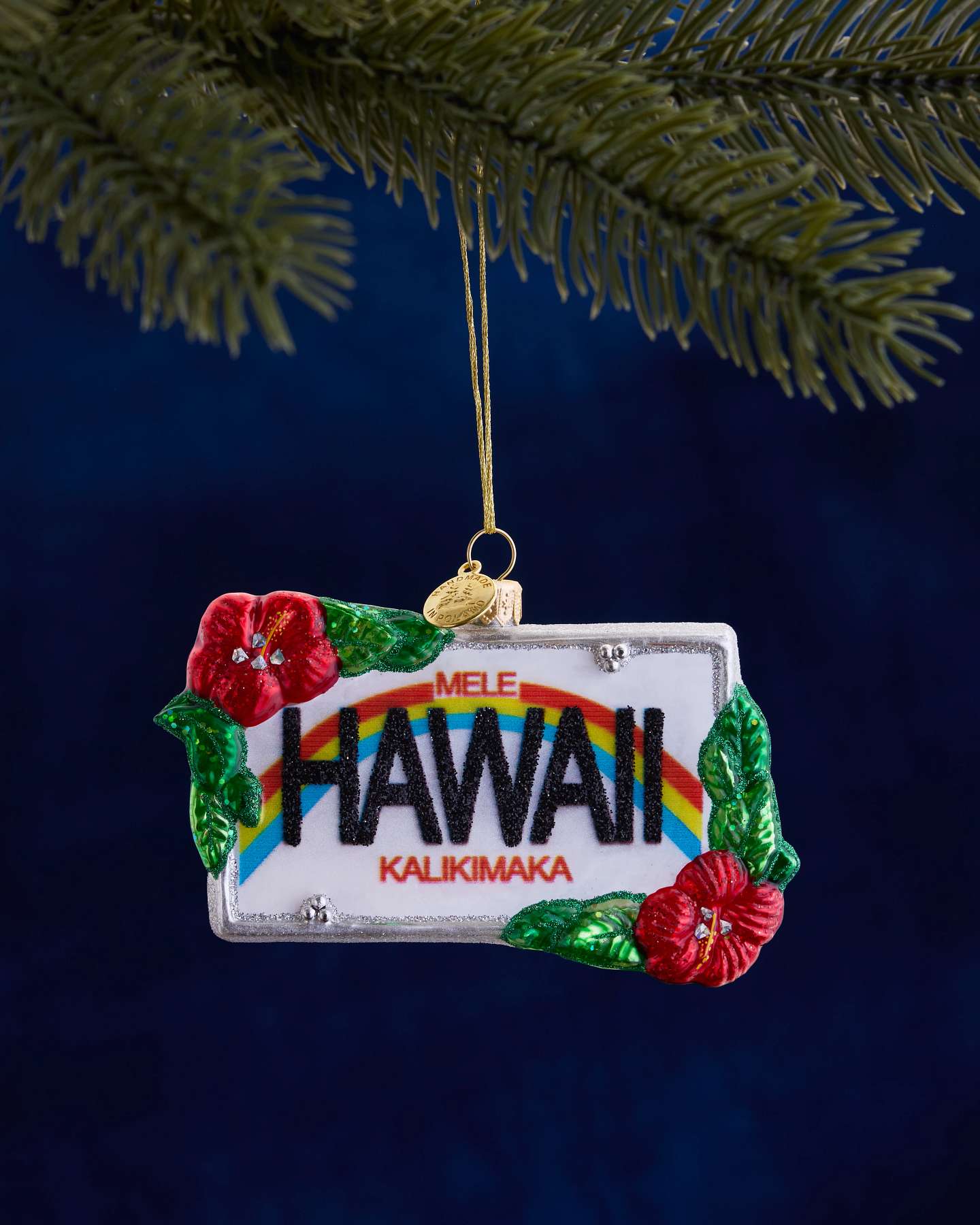 Balsam Hill Studio Hawaii License Plate Ornament