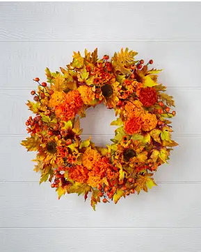 Outdoor Sunburst Mums Wreath Outdoor Sunburst Mums Wreath