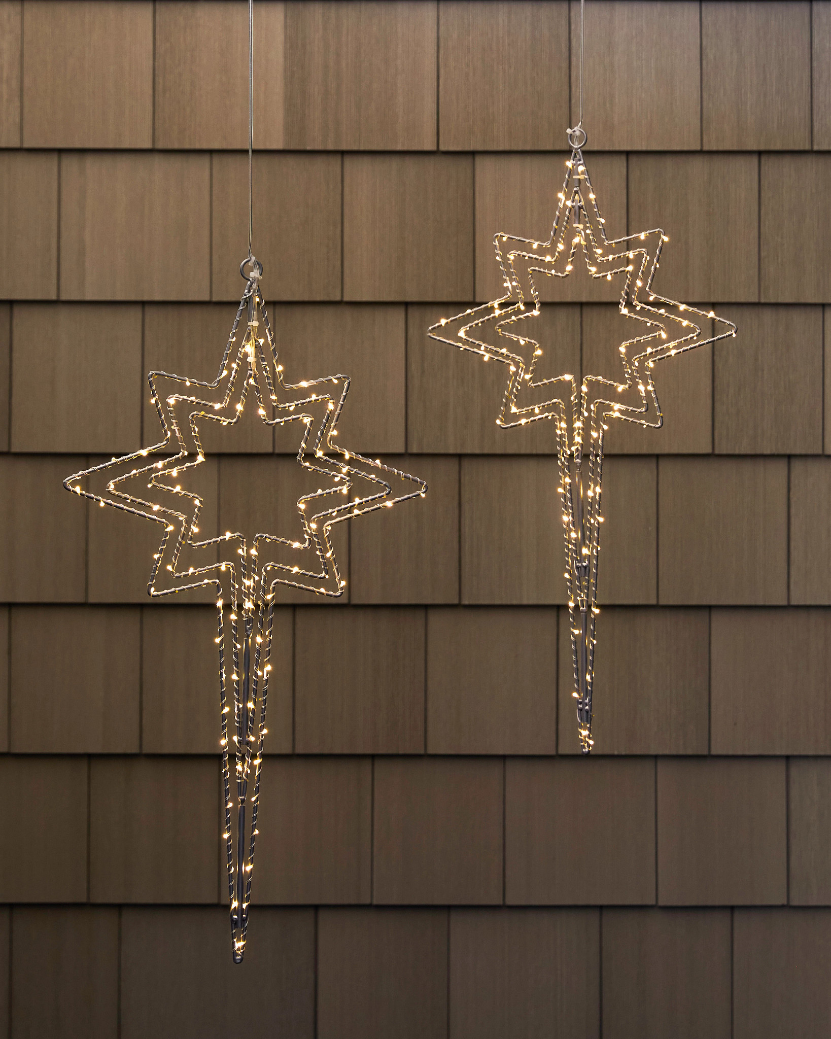Outdoor Lit Twinkling Swivel Star Set