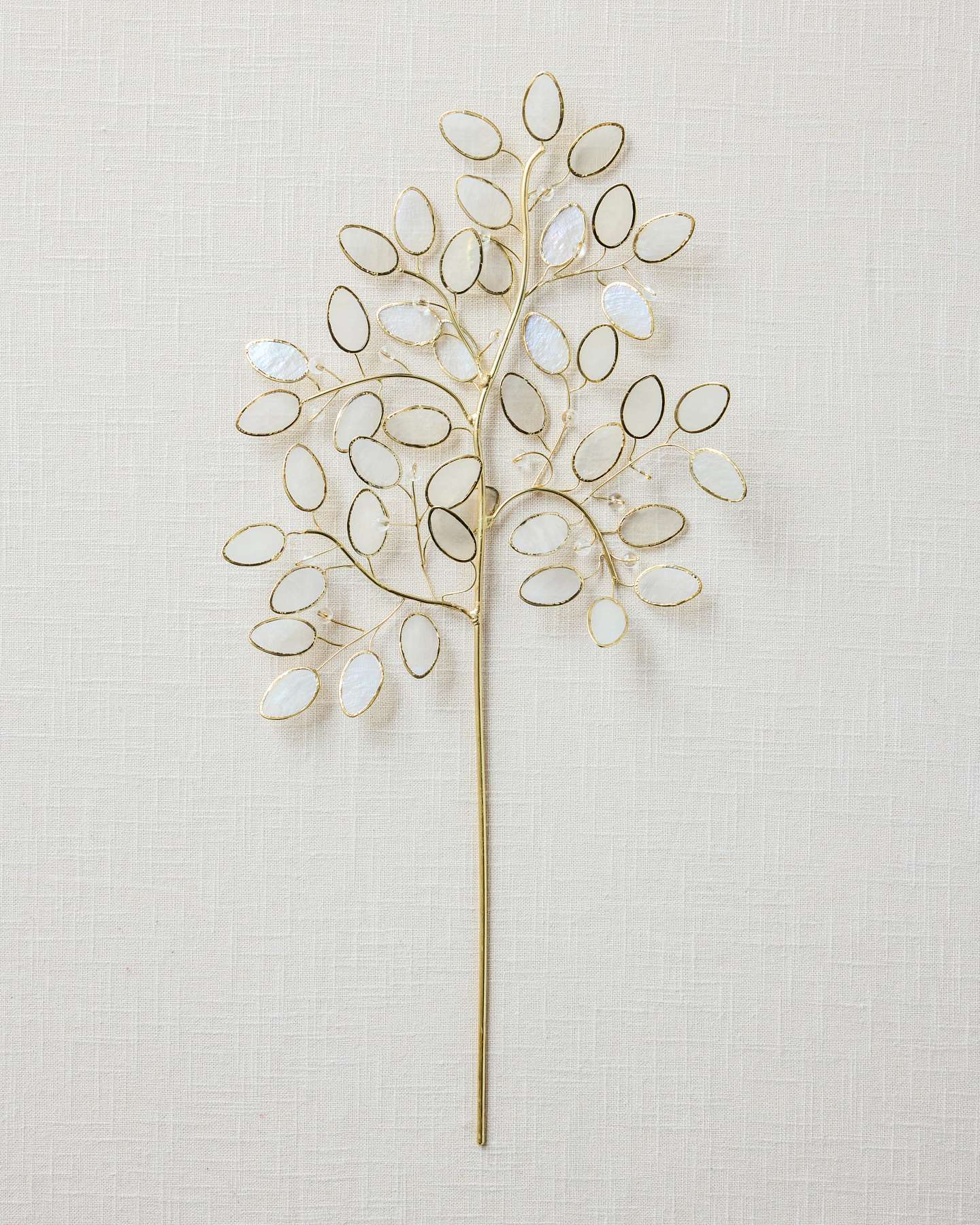 Capiz & Crystal Leaves Christmas Picks, Set of 3
