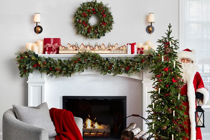 Simple Christmas Mantel Decor Outdoor Faux Fireplace Christmas Decorating Ideas for Your Fireplace Mantel| Balsam Hill