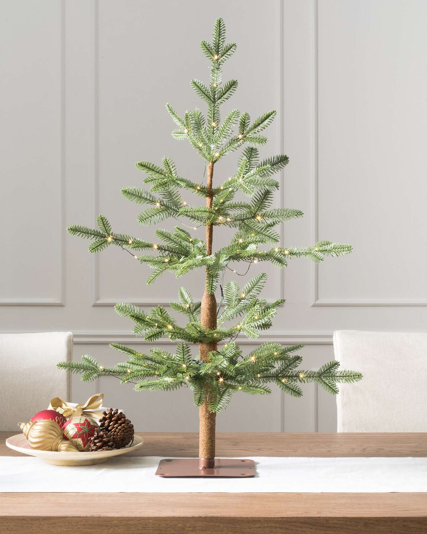 Balsam Hill 3-Foot Alpine Balsam Fir Artificial Tabletop Christmas Tree with LED Lights Table Display