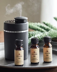 Black diffuser machine with balsam fir scented oils