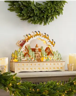Lit Wooden Santa Express Village Advent Calendar Lit Wooden Santa Express Village Advent Calendar