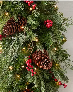 Outdoor Red Berry Pine Hanging Basket Outdoor Red Berry Pine Hanging Basket