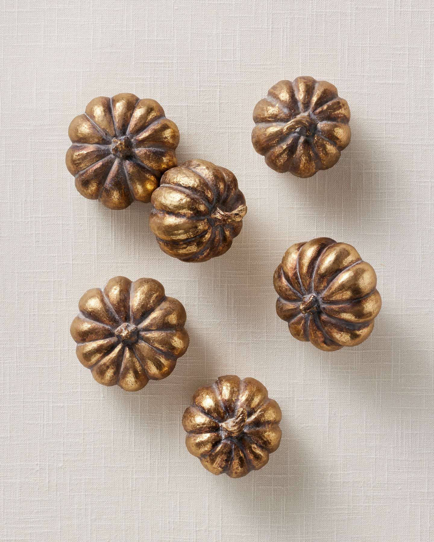 Bronzed Mini Pumpkins Set of 6 by Balsam Hill Closeup 10