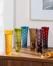 Set of colourful stemless flutes