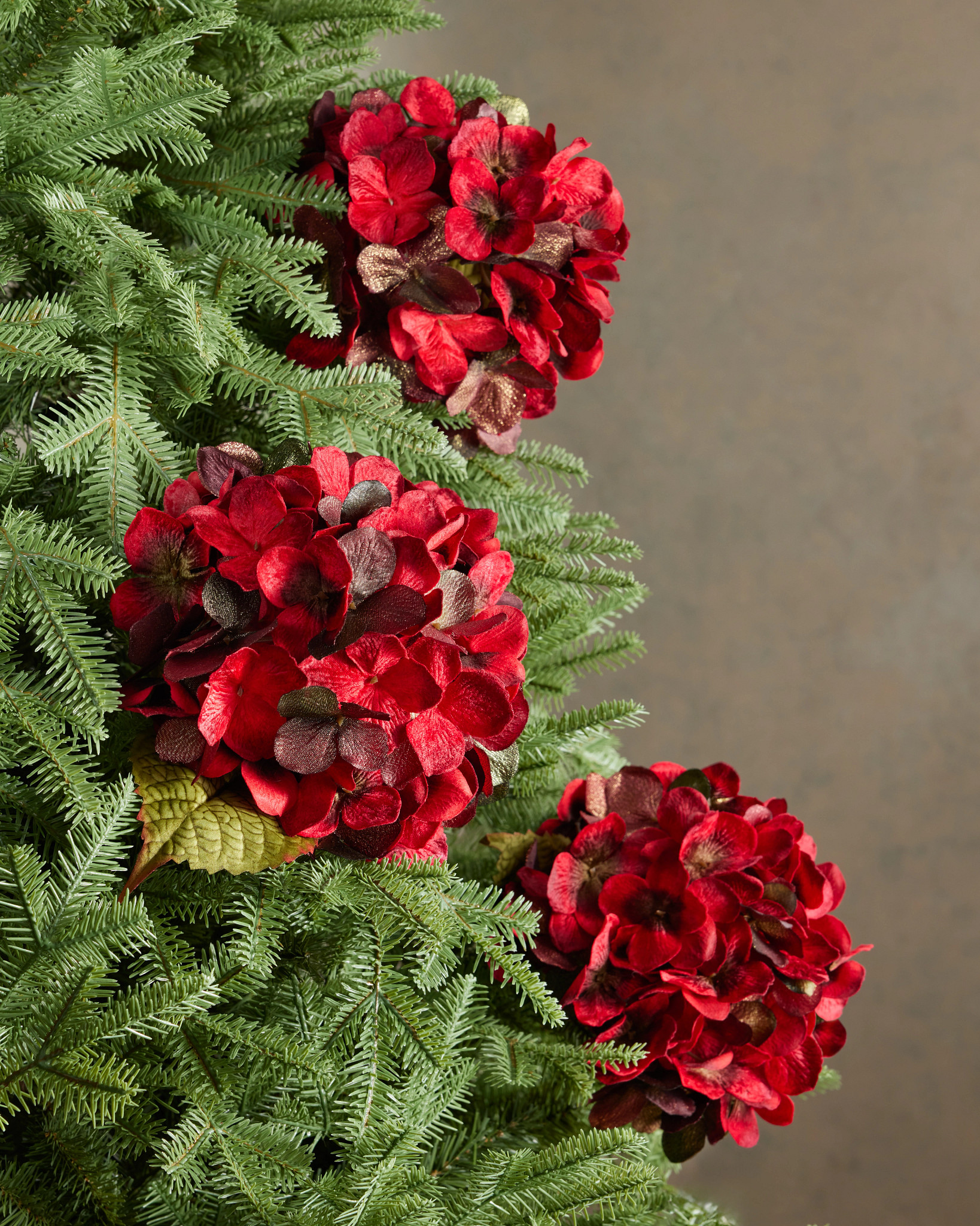 Red Winter Hydrangea Christmas Pick Set