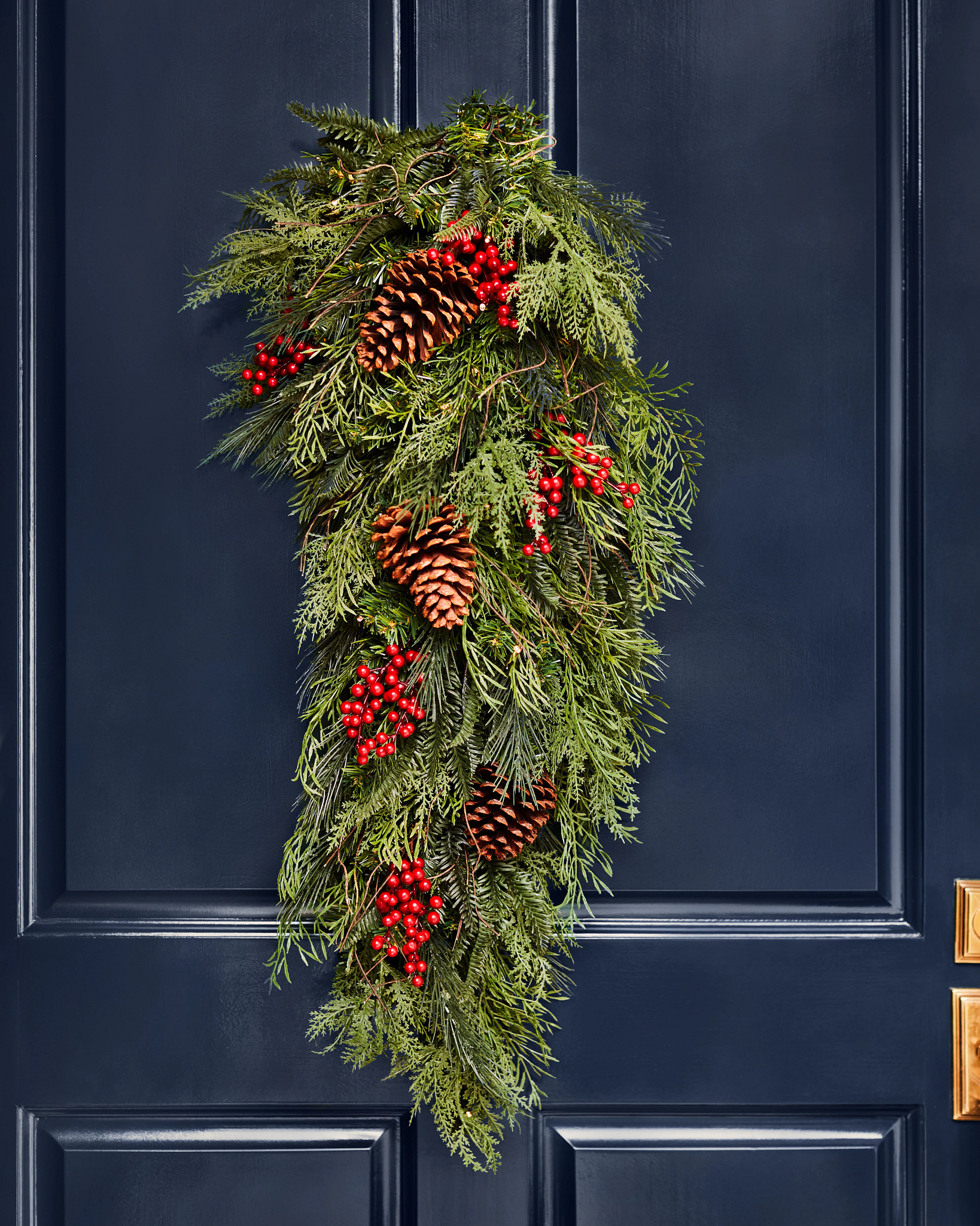 Outdoor Red Berry Pine Artificial Christmas Swag | Balsam Hill