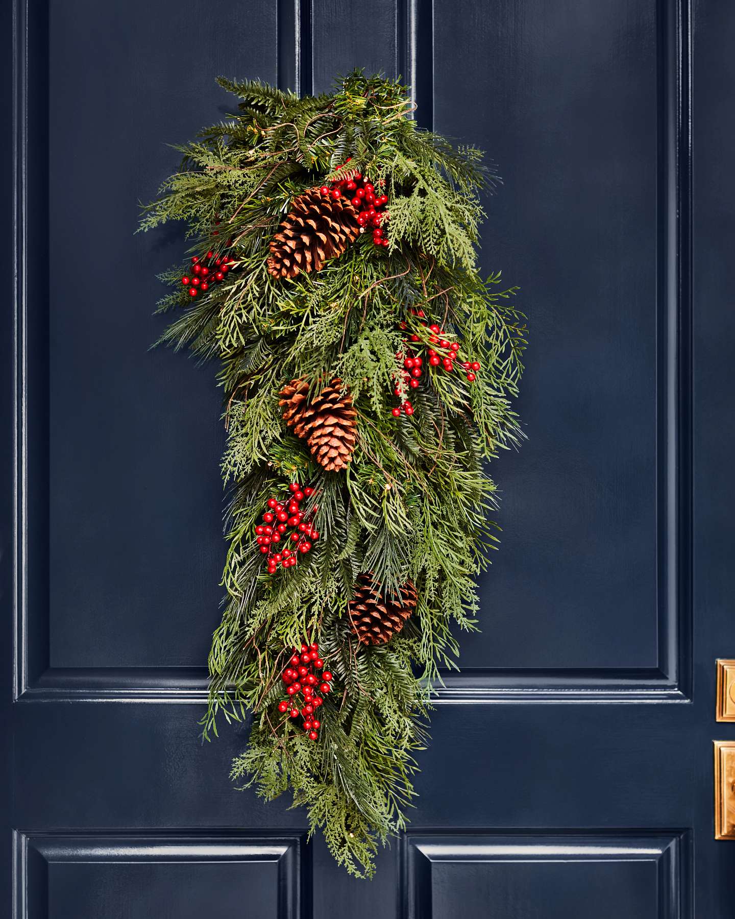 Balsam Hill Outdoor Red Berry Pine Artificial Christmas Foliage Decorative Accent
