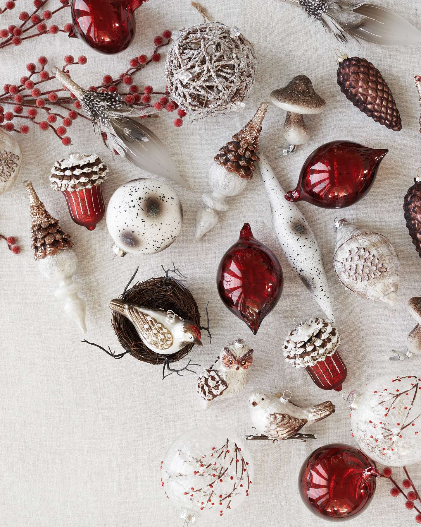 Balsam Hill Alpine Grove Baubles Set of 35 Delicate Winter Charm