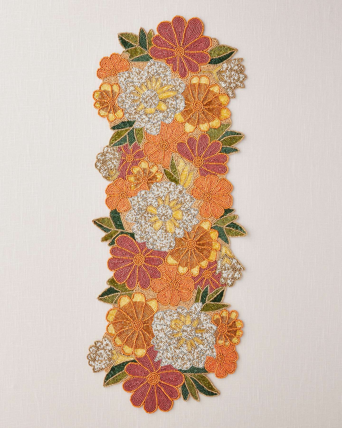 Balsam Hill Bountiful Gatherings Beaded Artificial Christmas Table Runner Detail