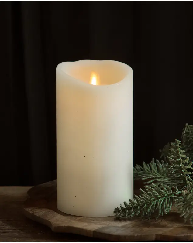 7in Miracle Flame LED Wax Pillar Candle by Balsam Hill SSC 20