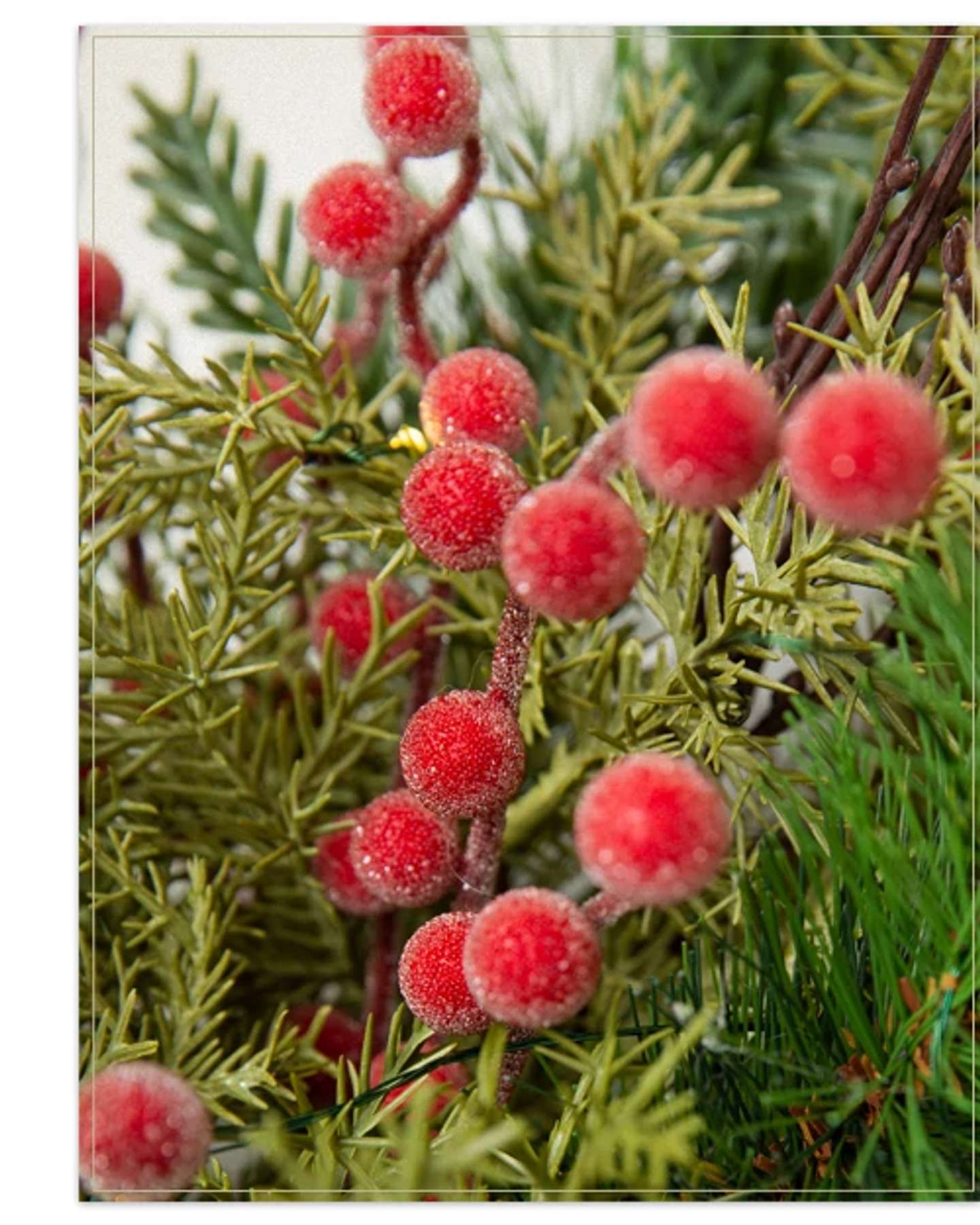 Balsam Hill Sugared Berry Forest Artificial Christmas Foliage Product Display