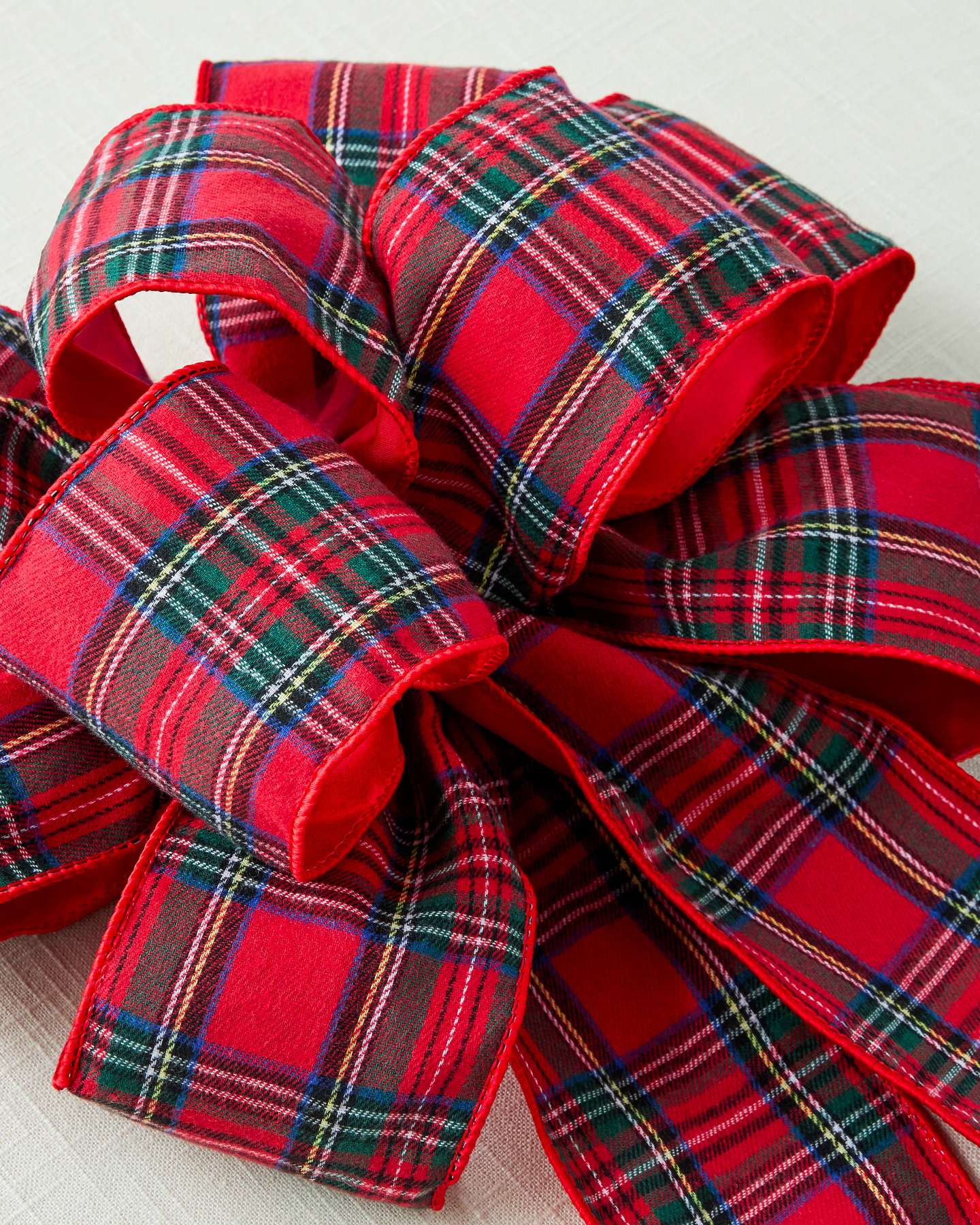 Red Tartan Pre-Tied Bows, Set of 2