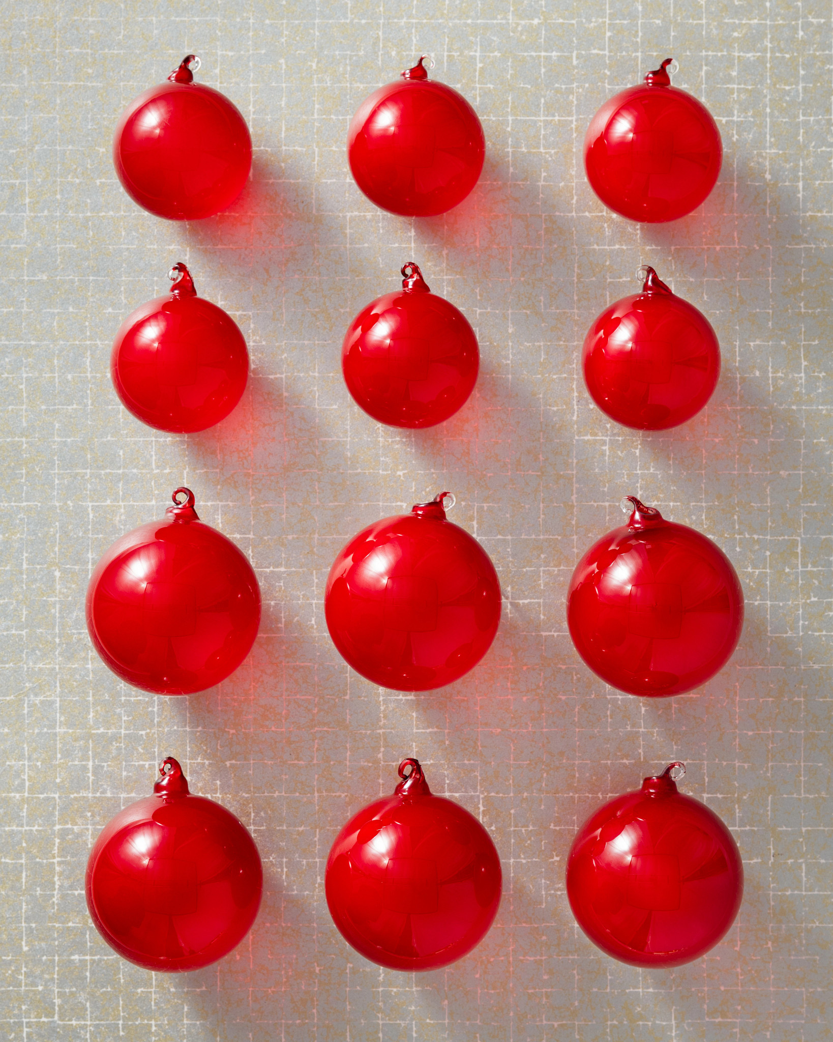 Balsam Hill - 2024 Fall 2 - Red Grand Heritage Glossy Ornament Set