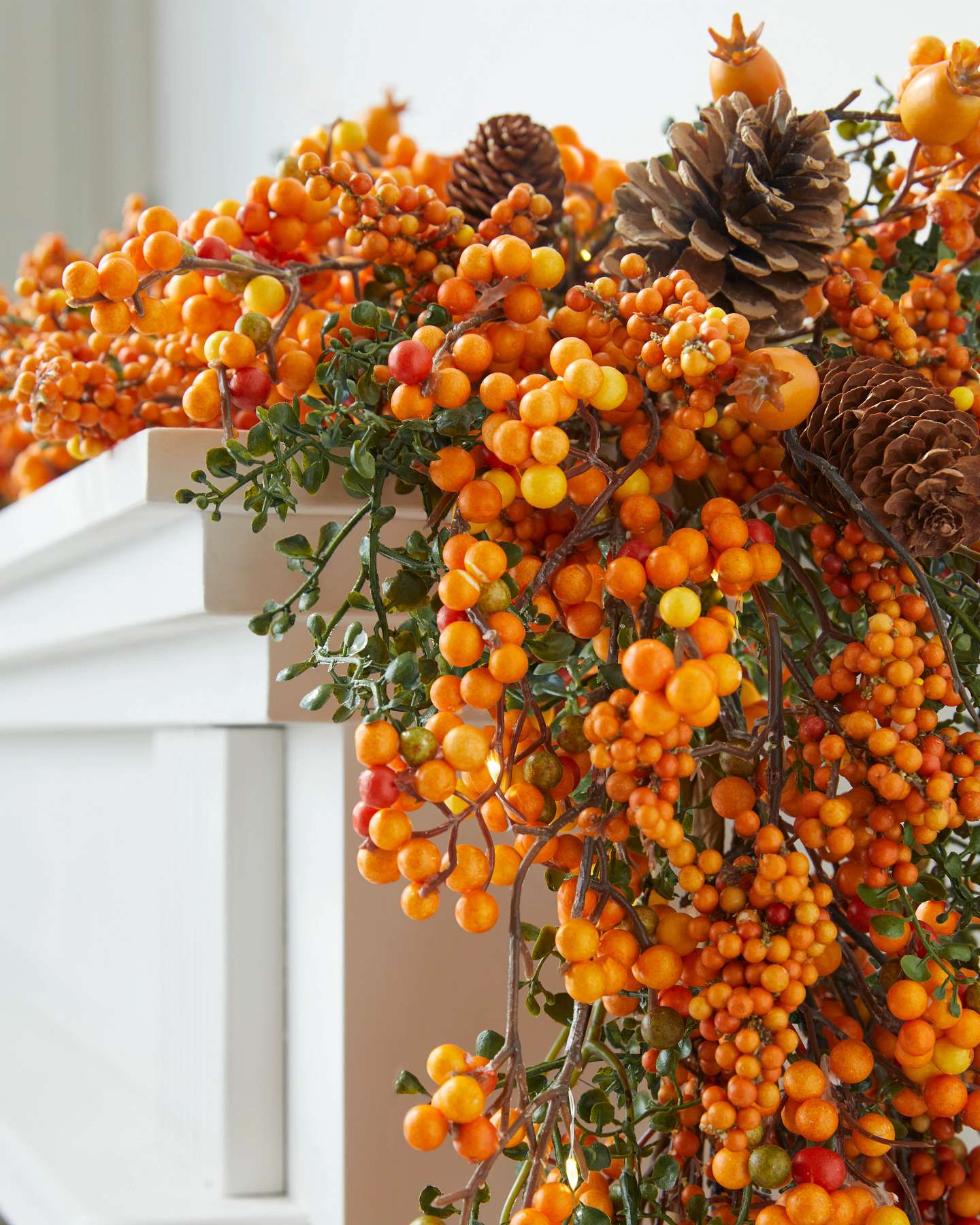 6ft Orange Berry and Pinecone Garland by Balsam Hill Closeup 10