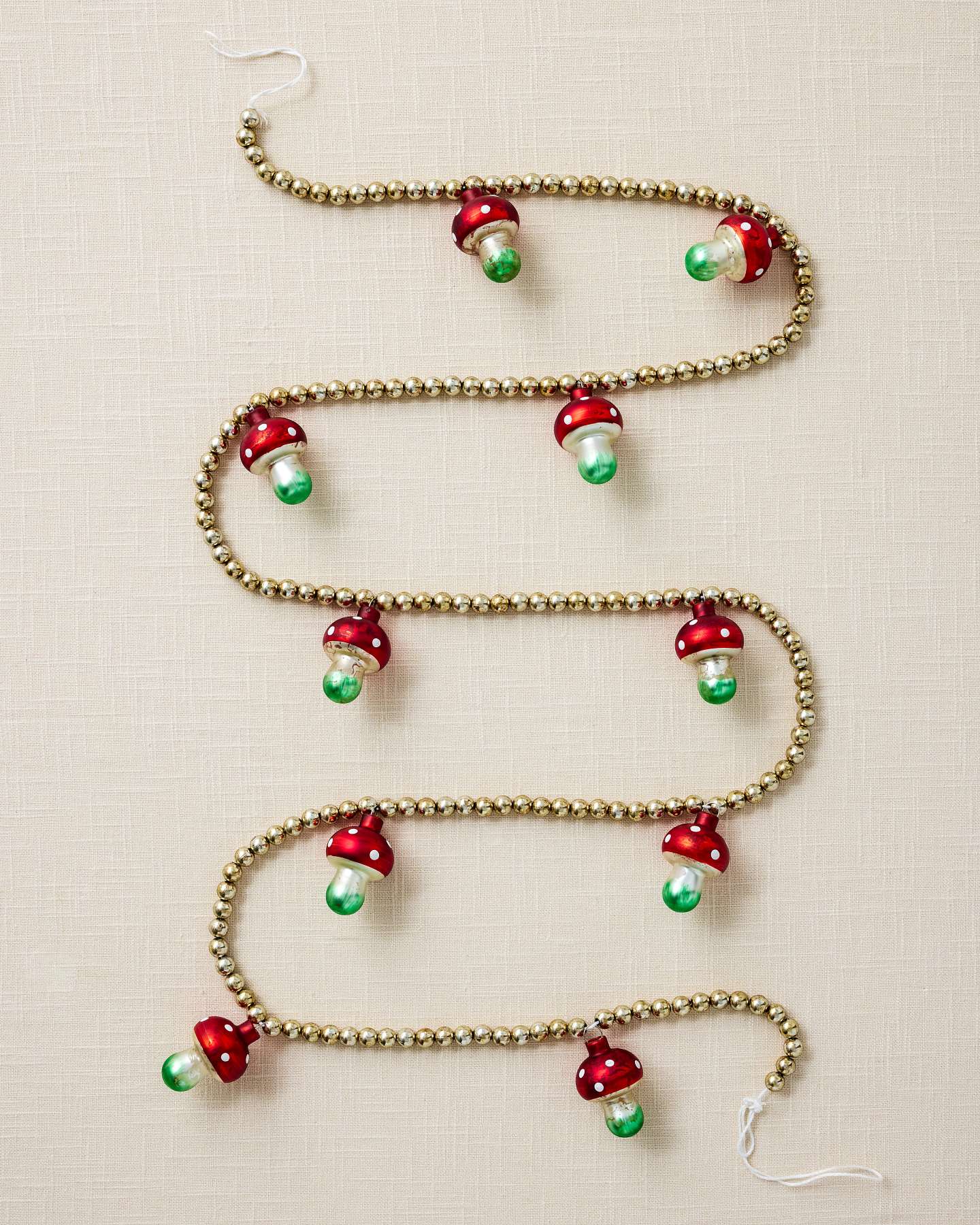 Red Woodland Mushrooms Tree Garlands, Set of 3