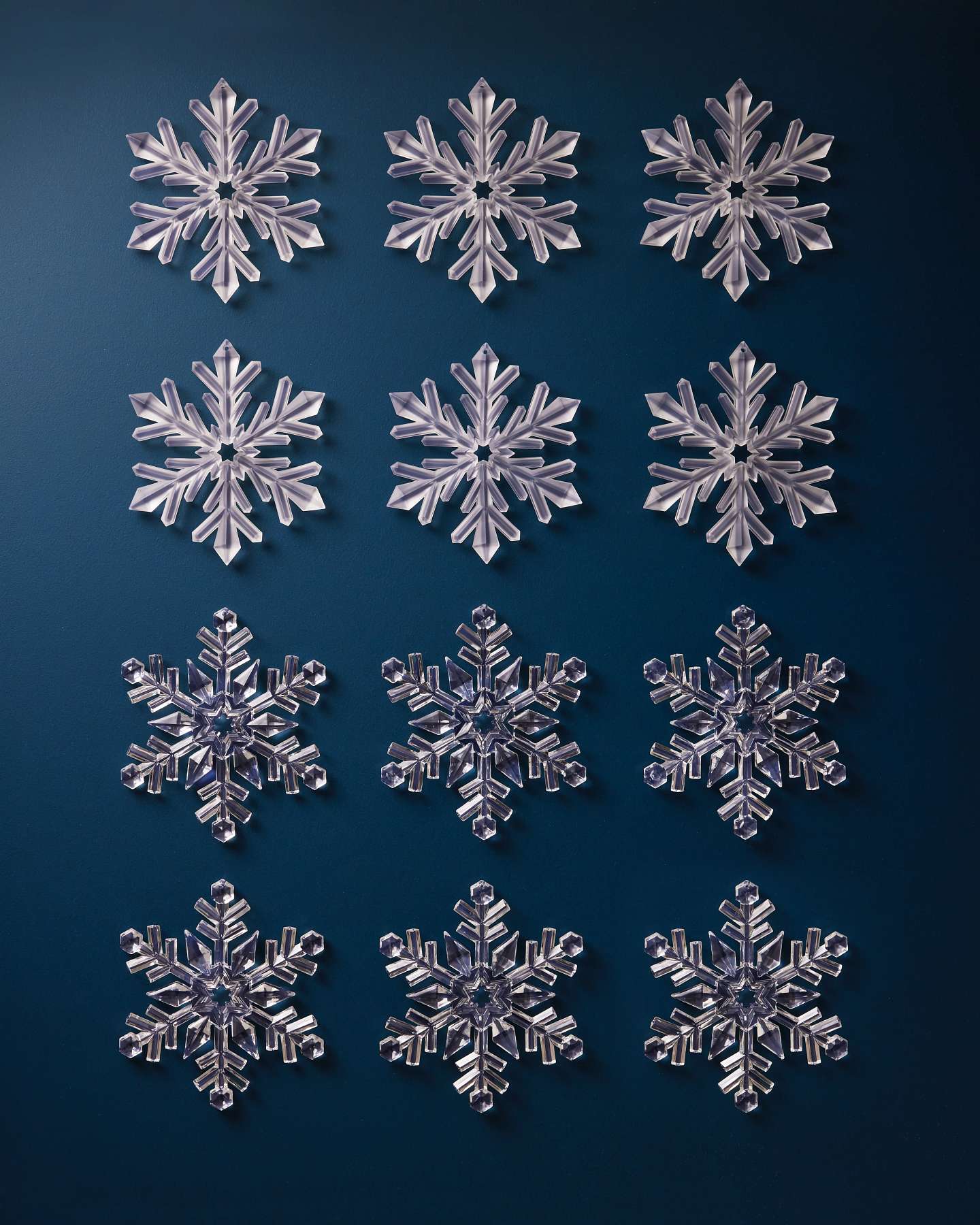 Balsam Hill Snowflake Shatter Resistant Artificial Christmas Ornament Set of 12 Full View
