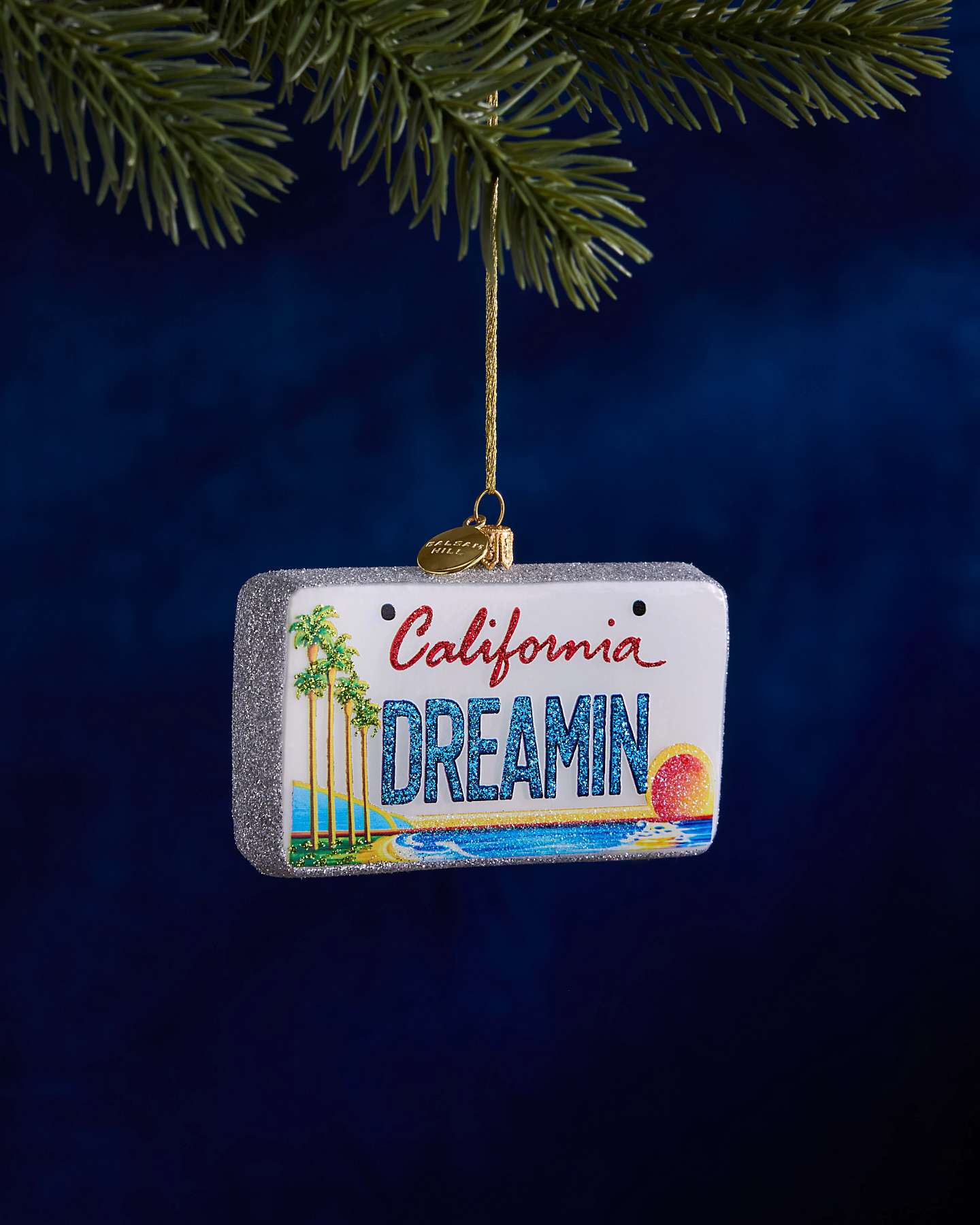 Balsam Hill Studio California Dreamin' License Plate Ornament