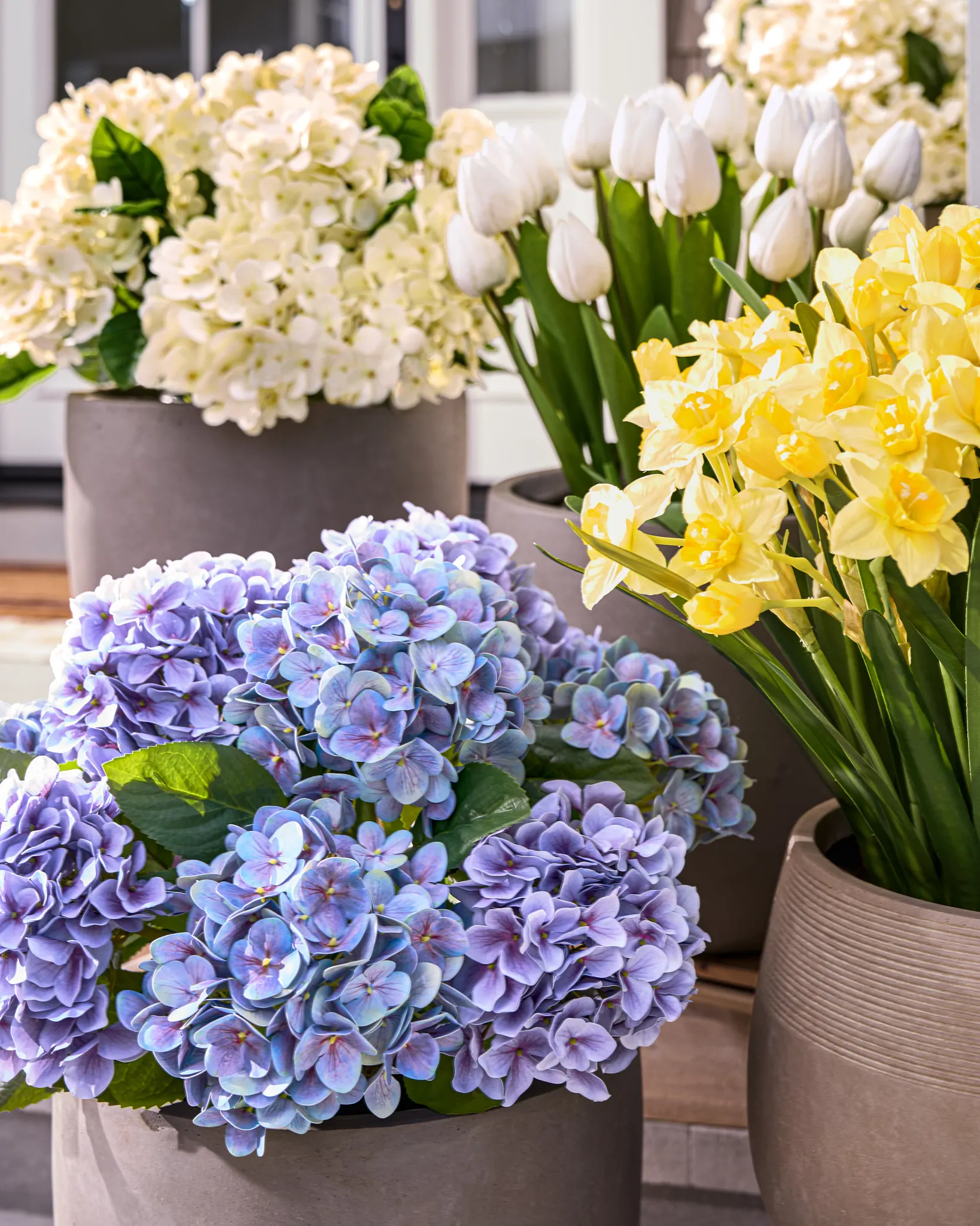 Outdoor Purple Hydrangea Harmony Artificial Spring Pot Filler