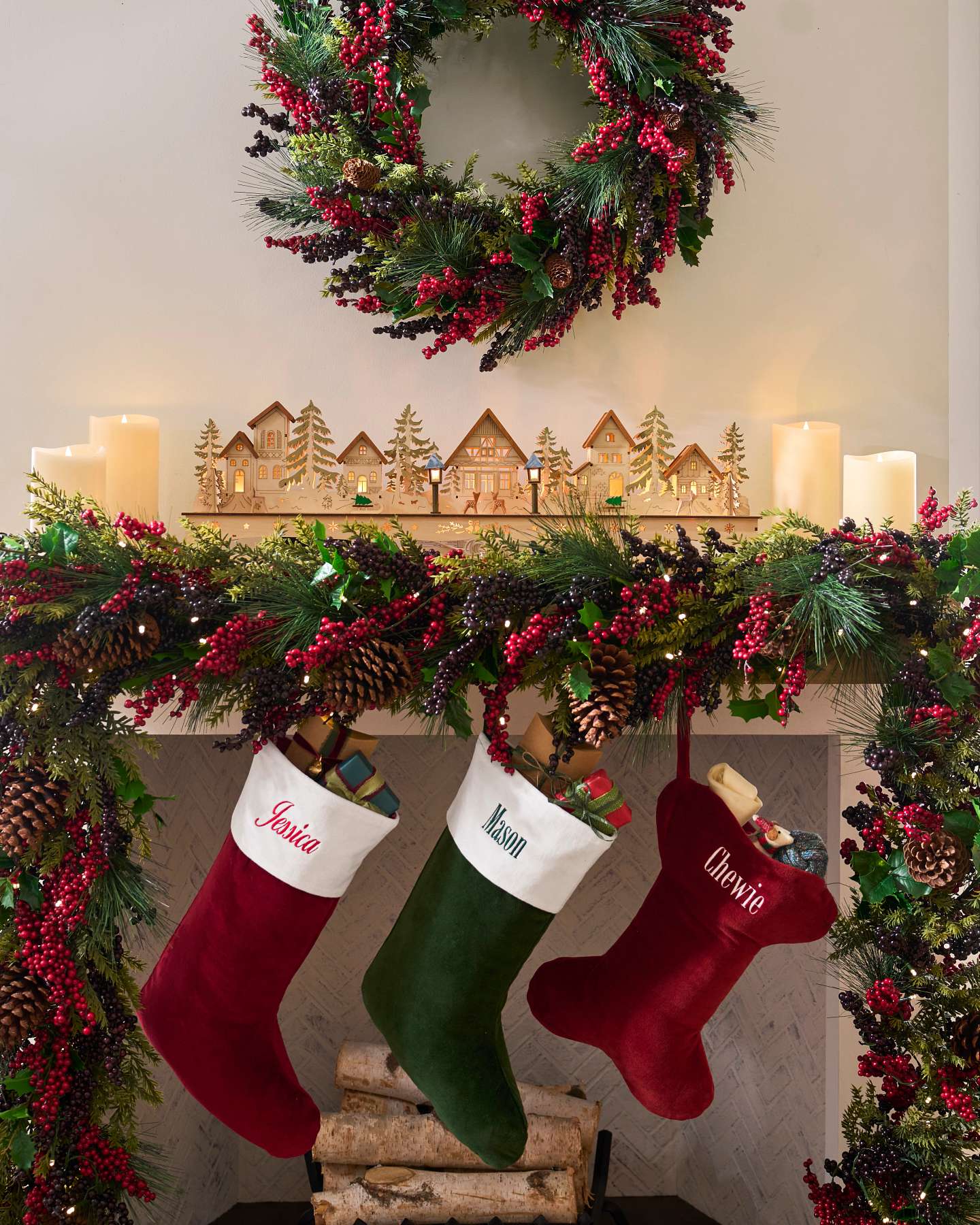 Red and White Velvet Christmas Stocking by Balsam Hill Lifestyle 15