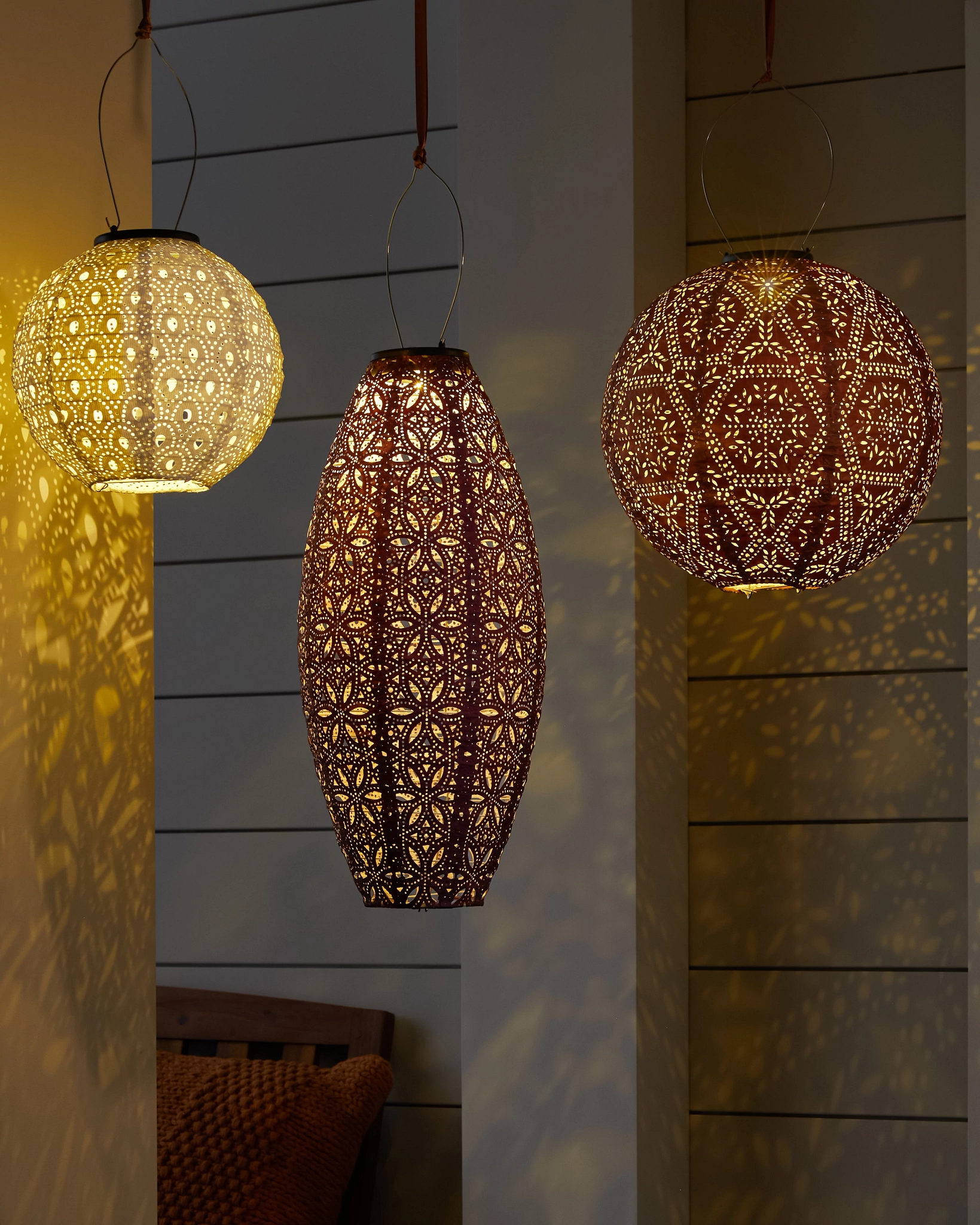 Solar Mosaic Garden Lantern Set Balsam Hill