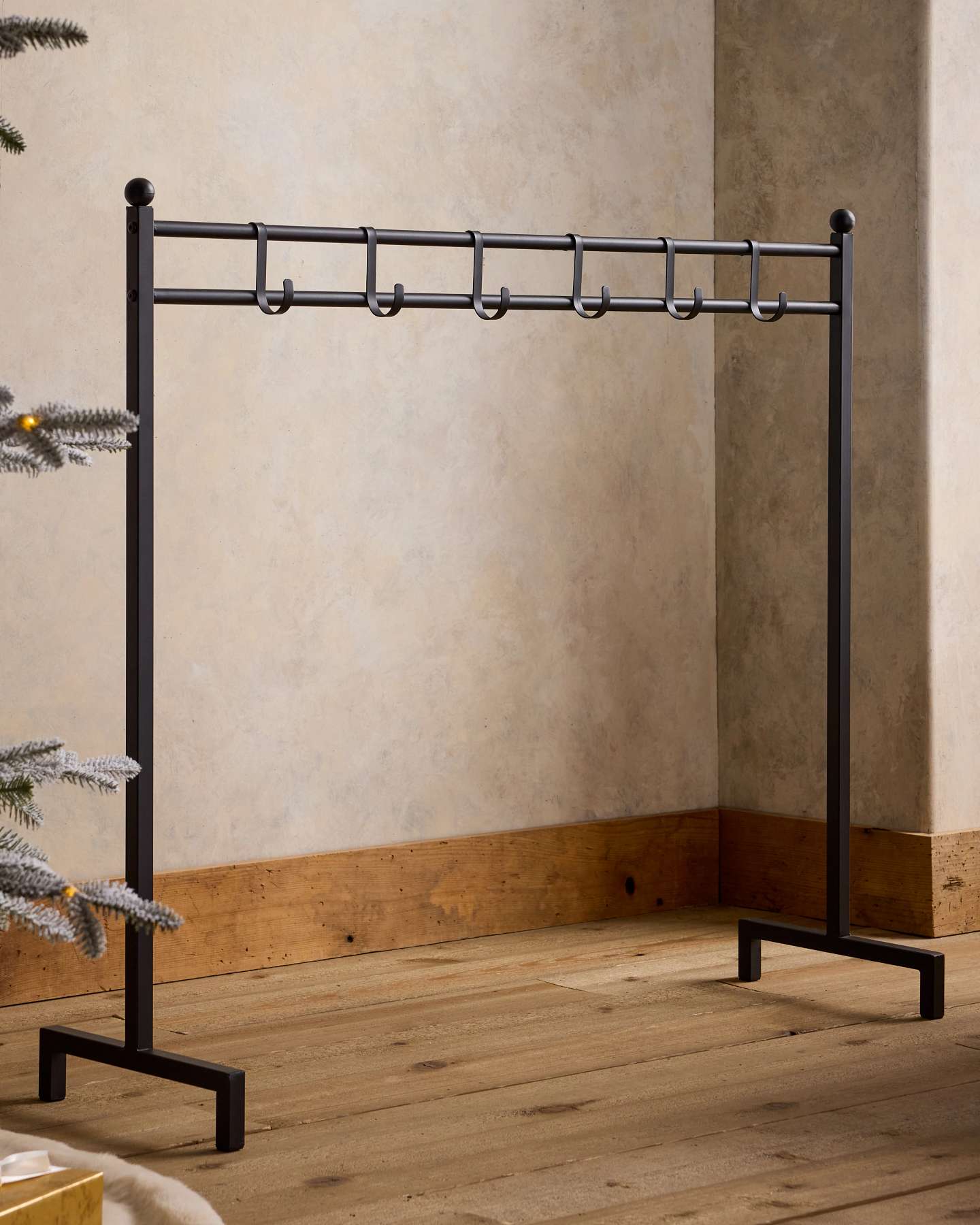 Black Freestanding Stocking Holder
