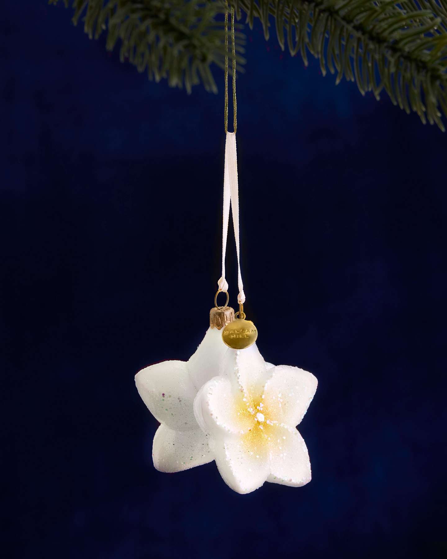 Balsam Hill Studio Yellow Plumeria Ornament Featuring Crystals by Swarovski®