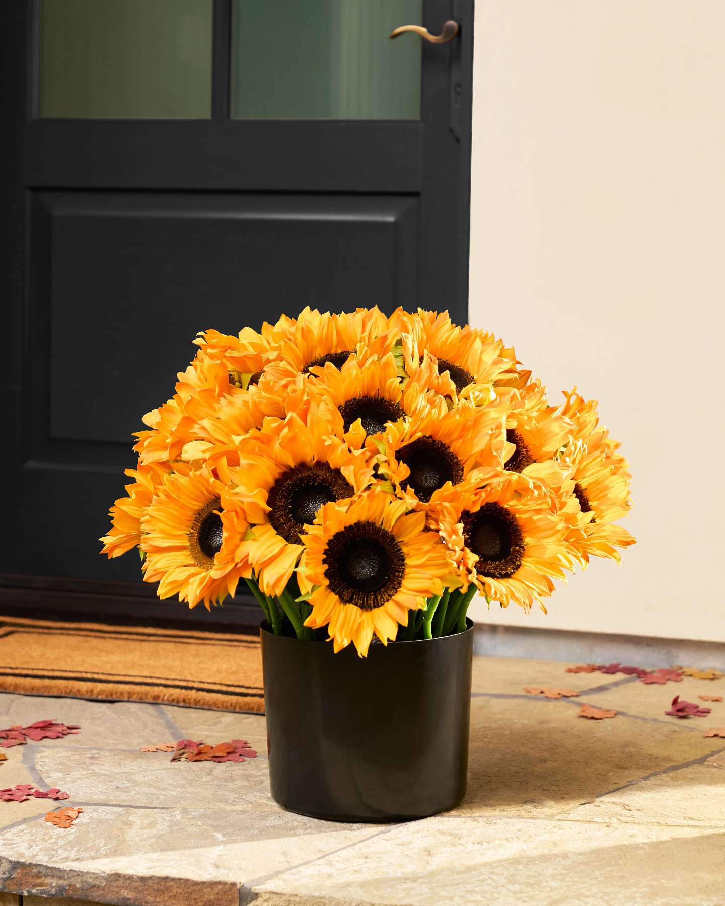 Balsam Hill Outdoor Sunflower Fields Potted Artificial Christmas Foliage Full View