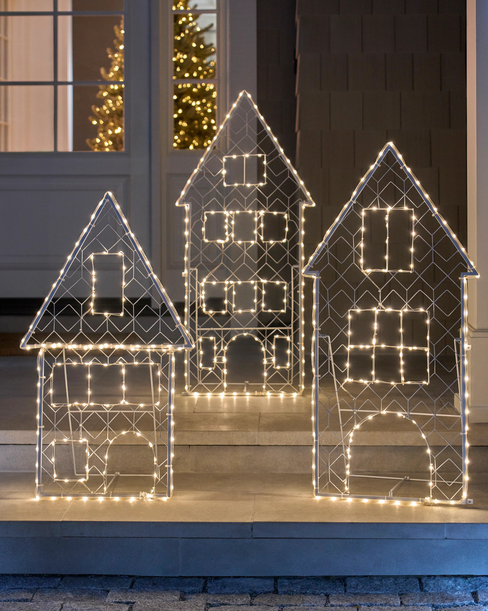 Outdoor Lit Christmas Village Set