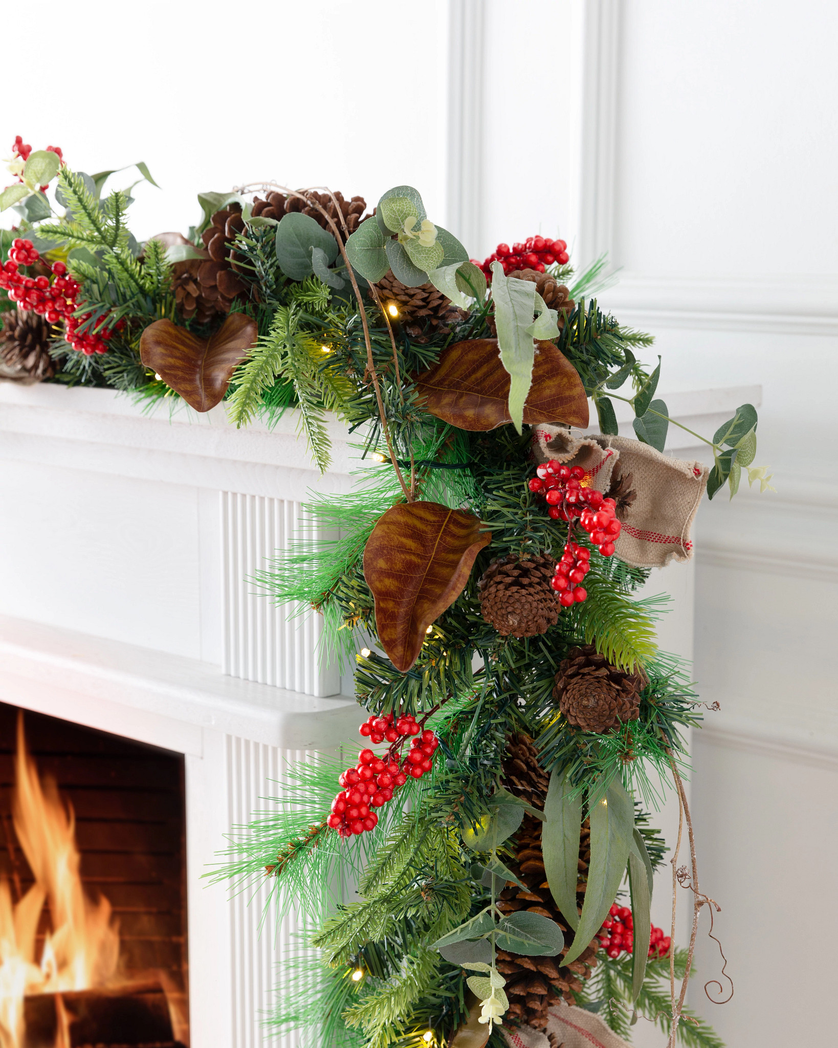 Farmhouse Artificial Christmas Wreath &amp; Garland | Balsam Hill