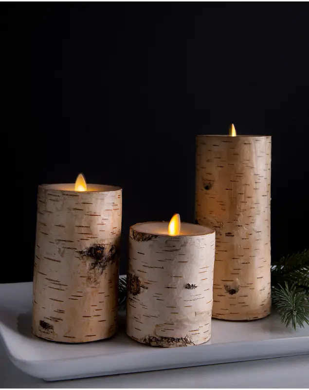 Miracle Flame LED Birch Candle by Balsam Hill