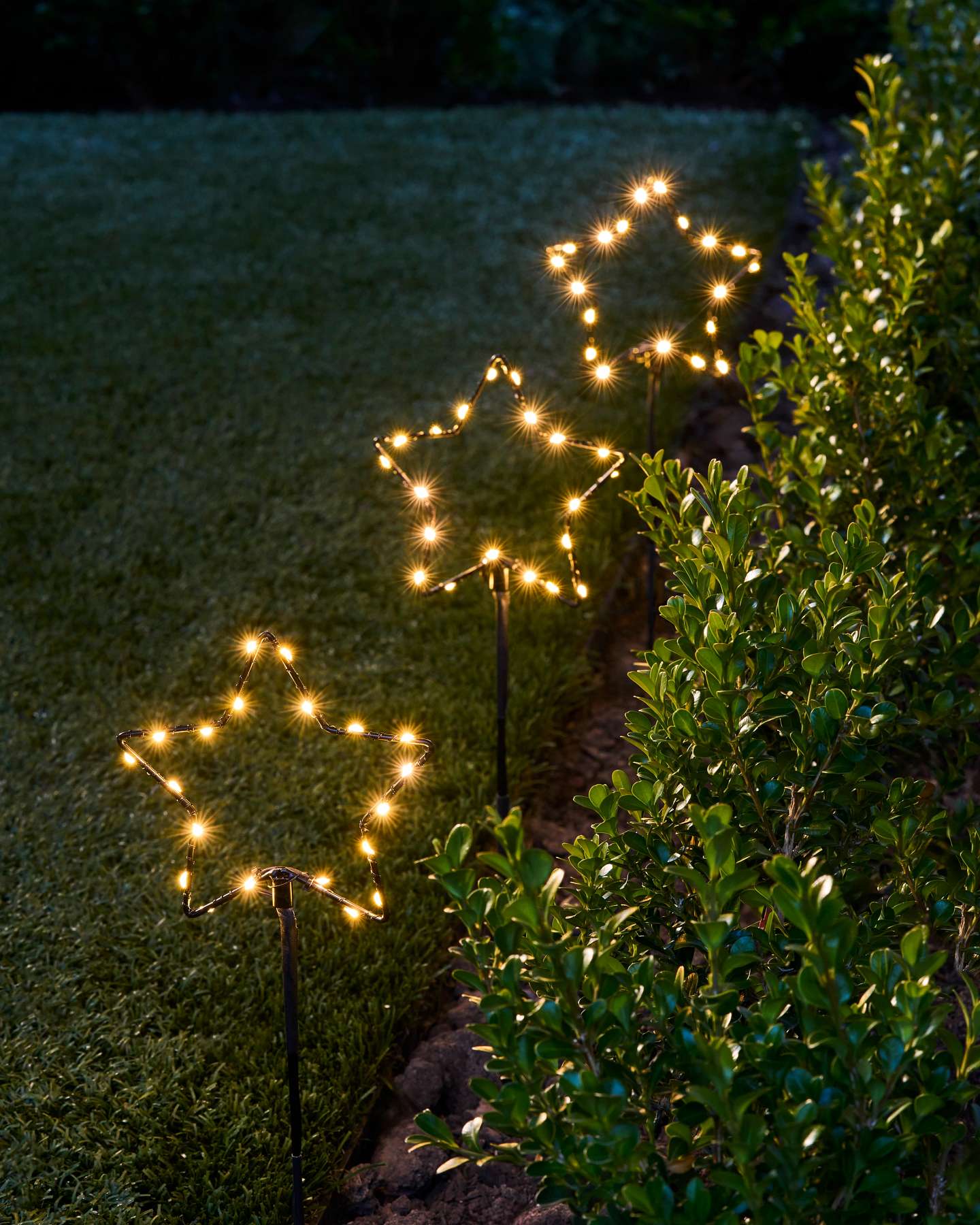 Holiday Silhouettes LED Star Pathway Lights, Set of 3