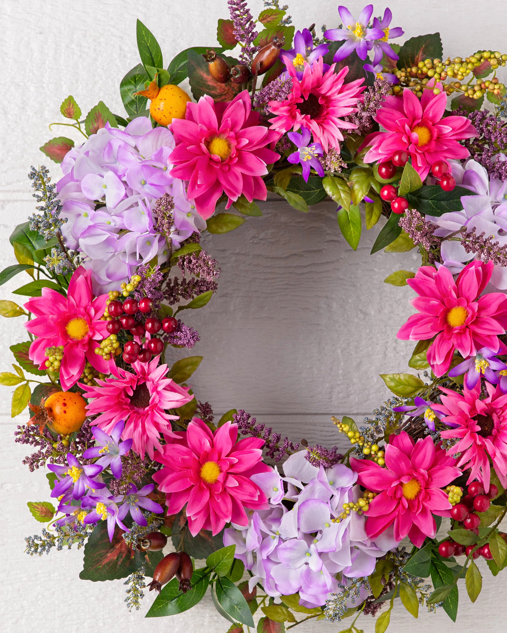 Outdoor Vibrant Summer Bloom Wreath
