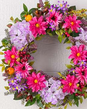 Outdoor Vibrant Summer Bloom Wreath Outdoor Vibrant Summer Bloom Wreath