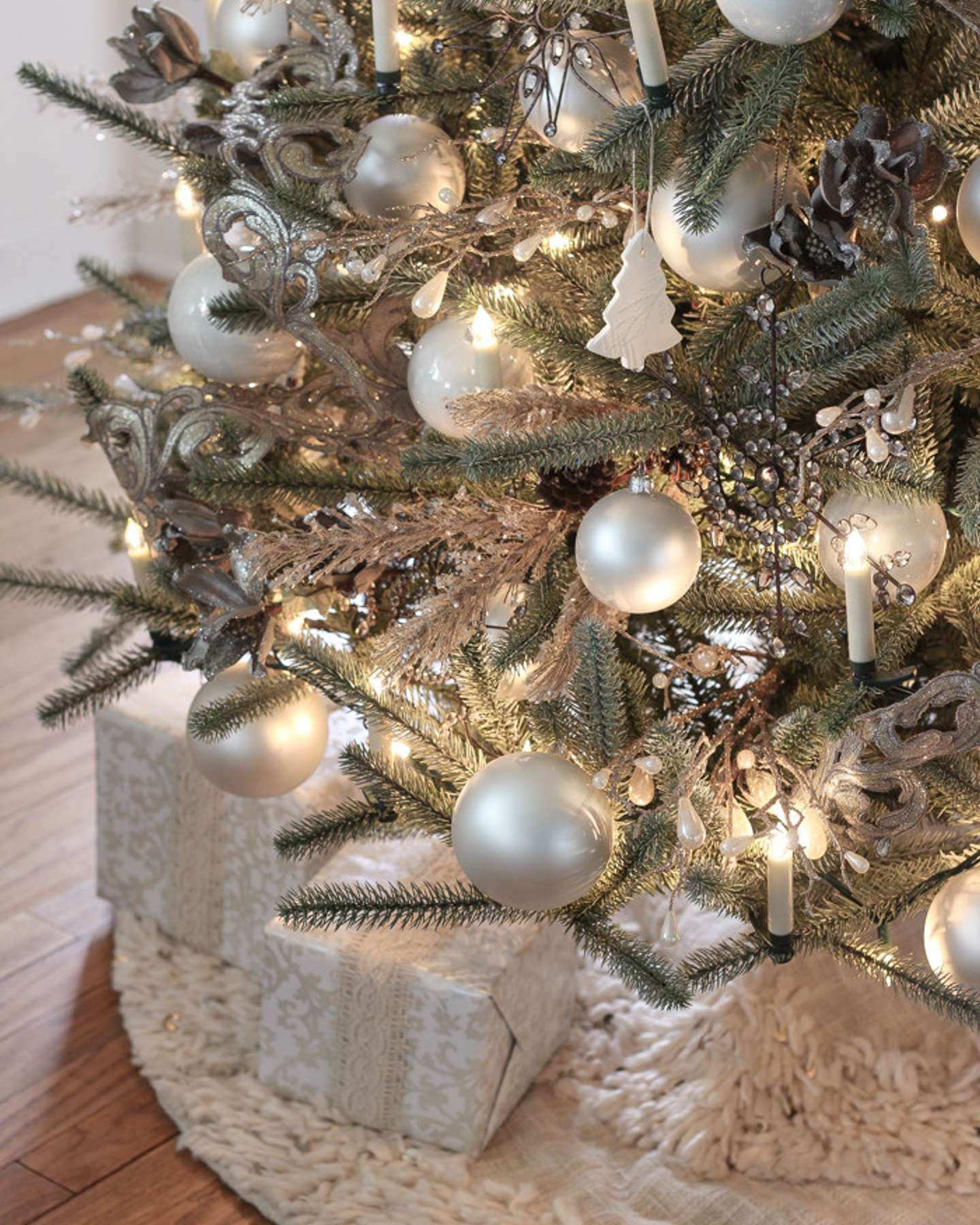 Balsam Hill Juliette Fringed Artificial Christmas Tree Skirt Blog Feature from Love Grows Wild