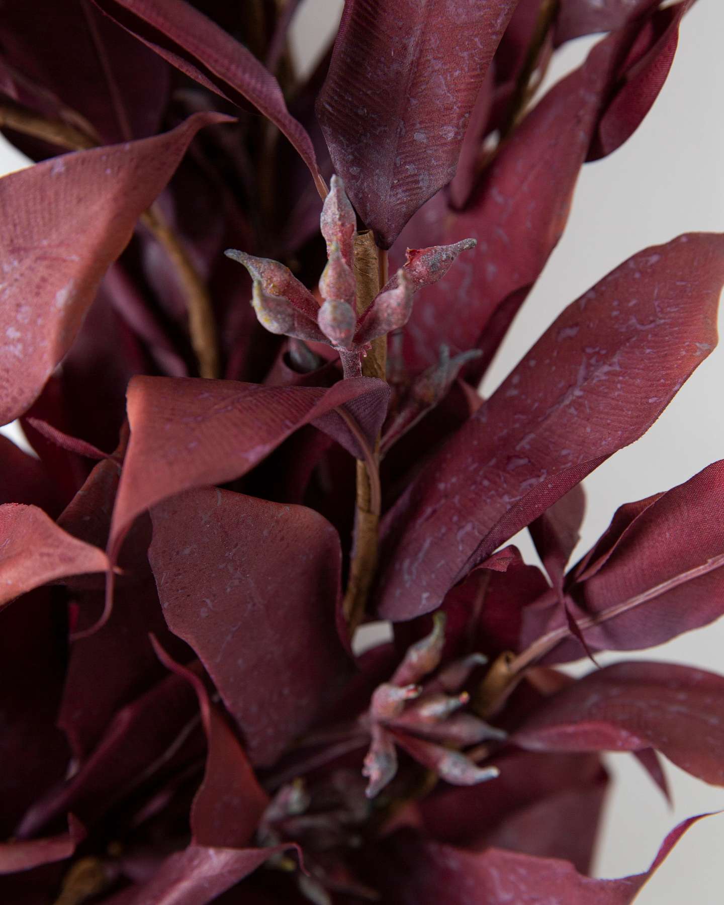 Balsam Hill Burgundy Leaves Artificial Christmas Wreath Detail