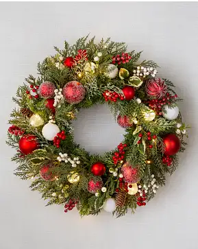 Outdoor Lit Nordic Splendour Wreath Outdoor Lit Nordic Splendour Wreath