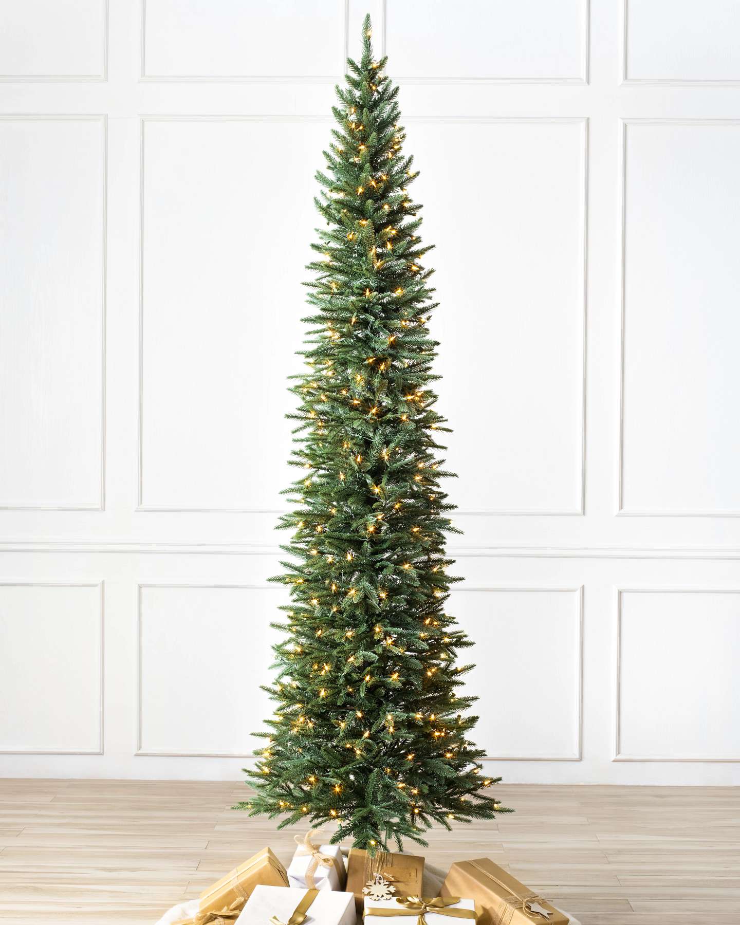 Balsam Hill Revelstoke Fir Artificial Christmas Tree with LED Clear Lights Full View