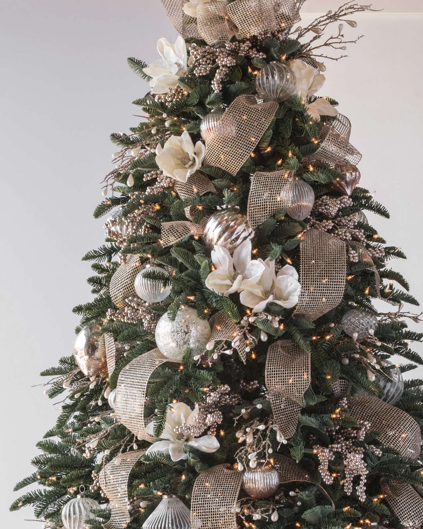 Balsam Hill Winter Pearl Glitter Artificial Christmas Tree Picks Set of 12 Lifestyle Setting