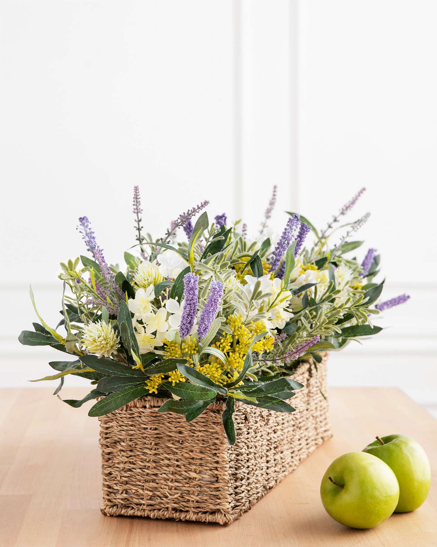 Balsam Hill French Market Artificial Flower Arrangement Display with Green Apples