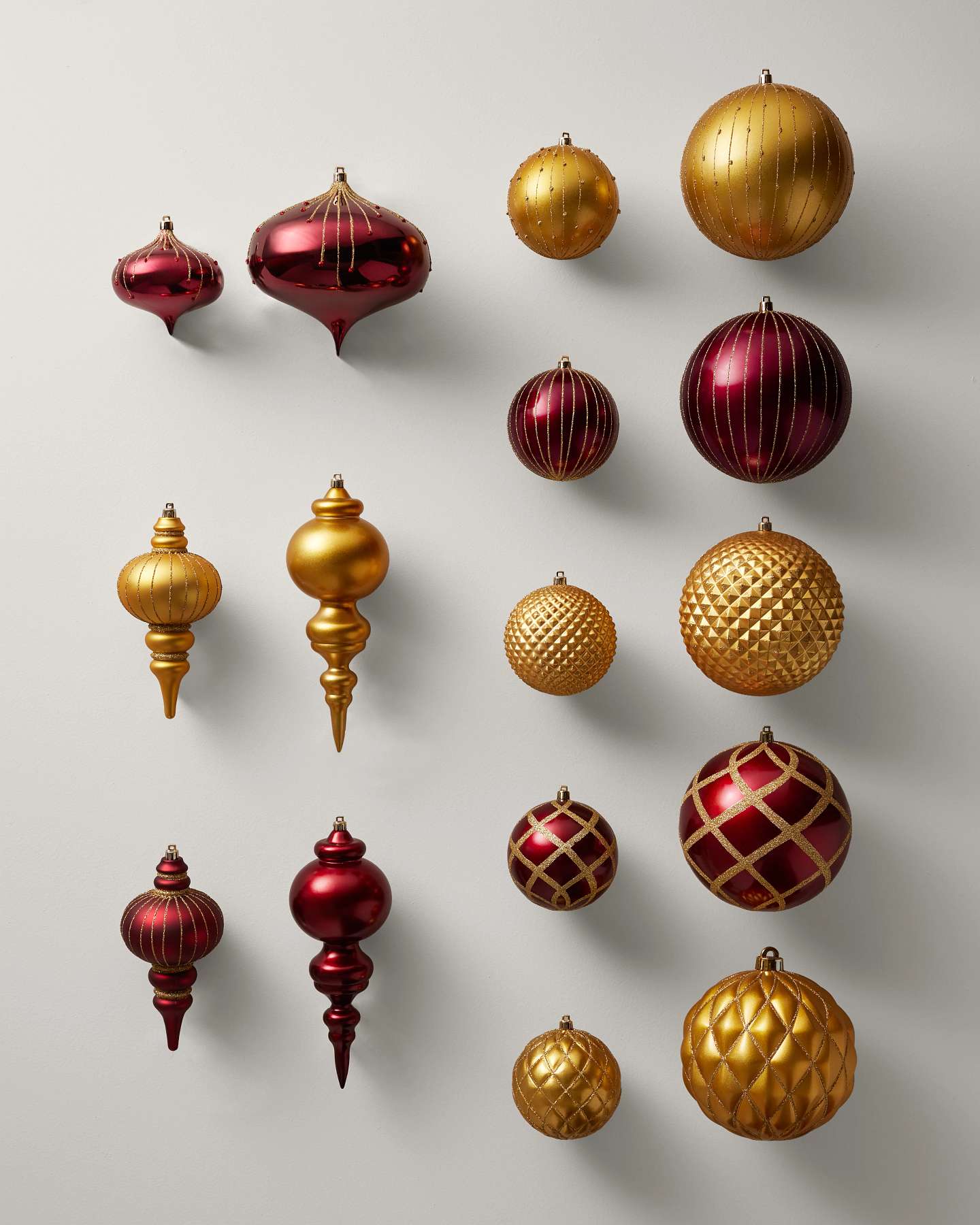 Balsam Hill Royal Burgundy Shatter Resistant Artificial Christmas Ornament Set of 40 Full View