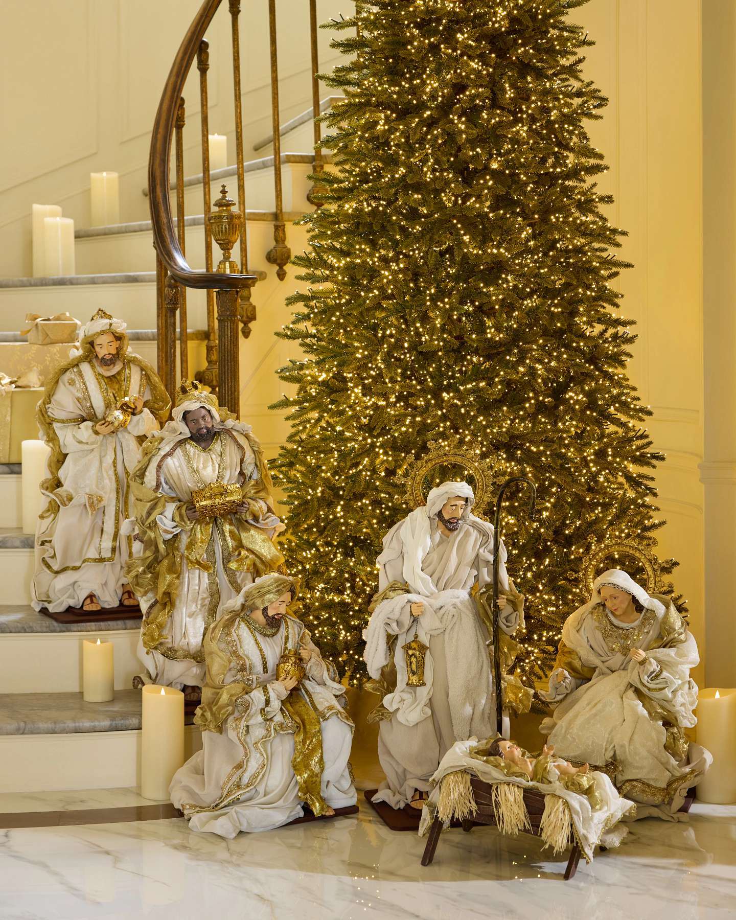 35" Gold Holy Night Nativity, Set of 6