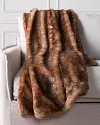 4ft x 5ft Stone Lodge Faux Fur Throw by Balsam Hill SSC