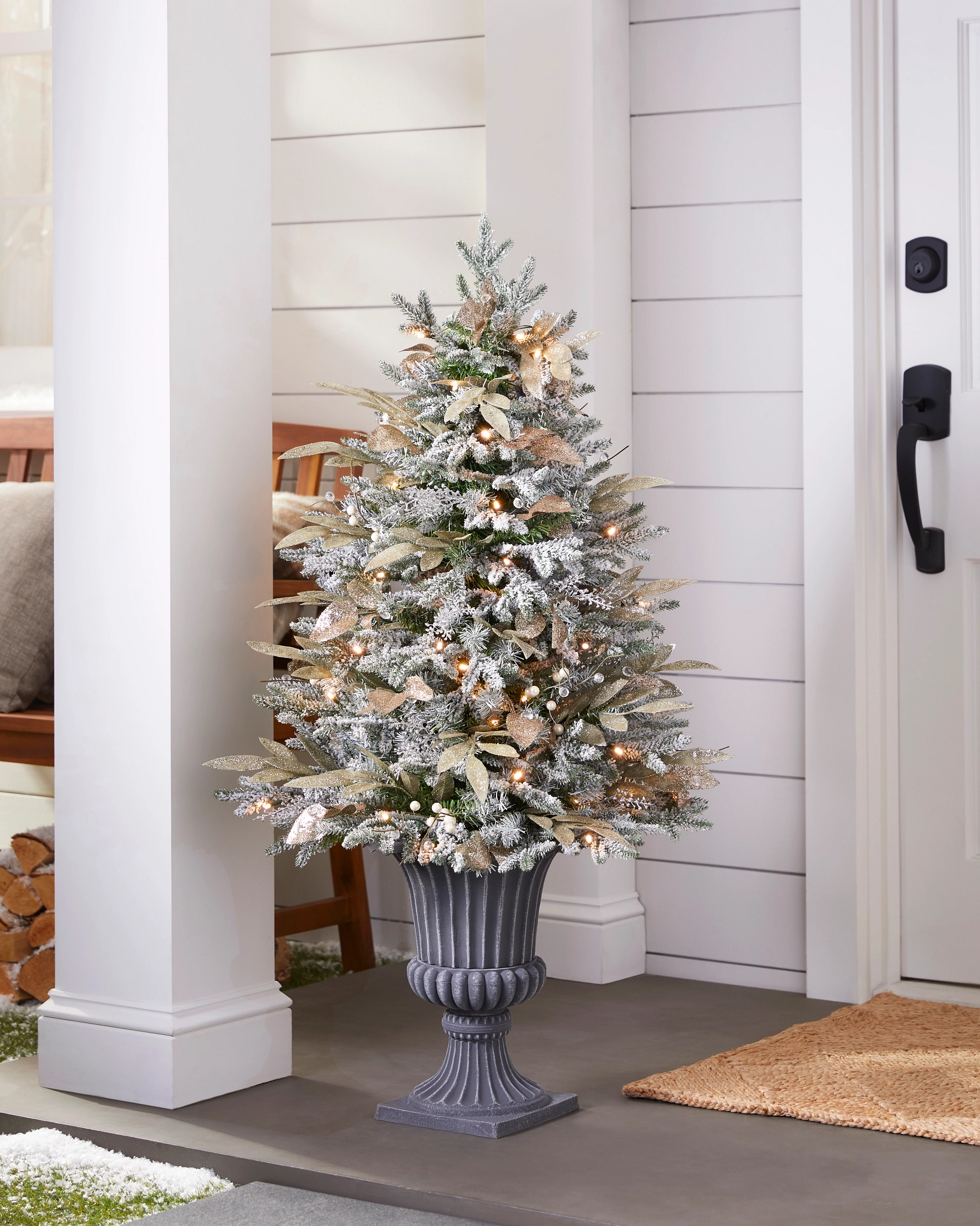 Champagne & Crystal Foliage Artificial Christmas Tree  display picture 1