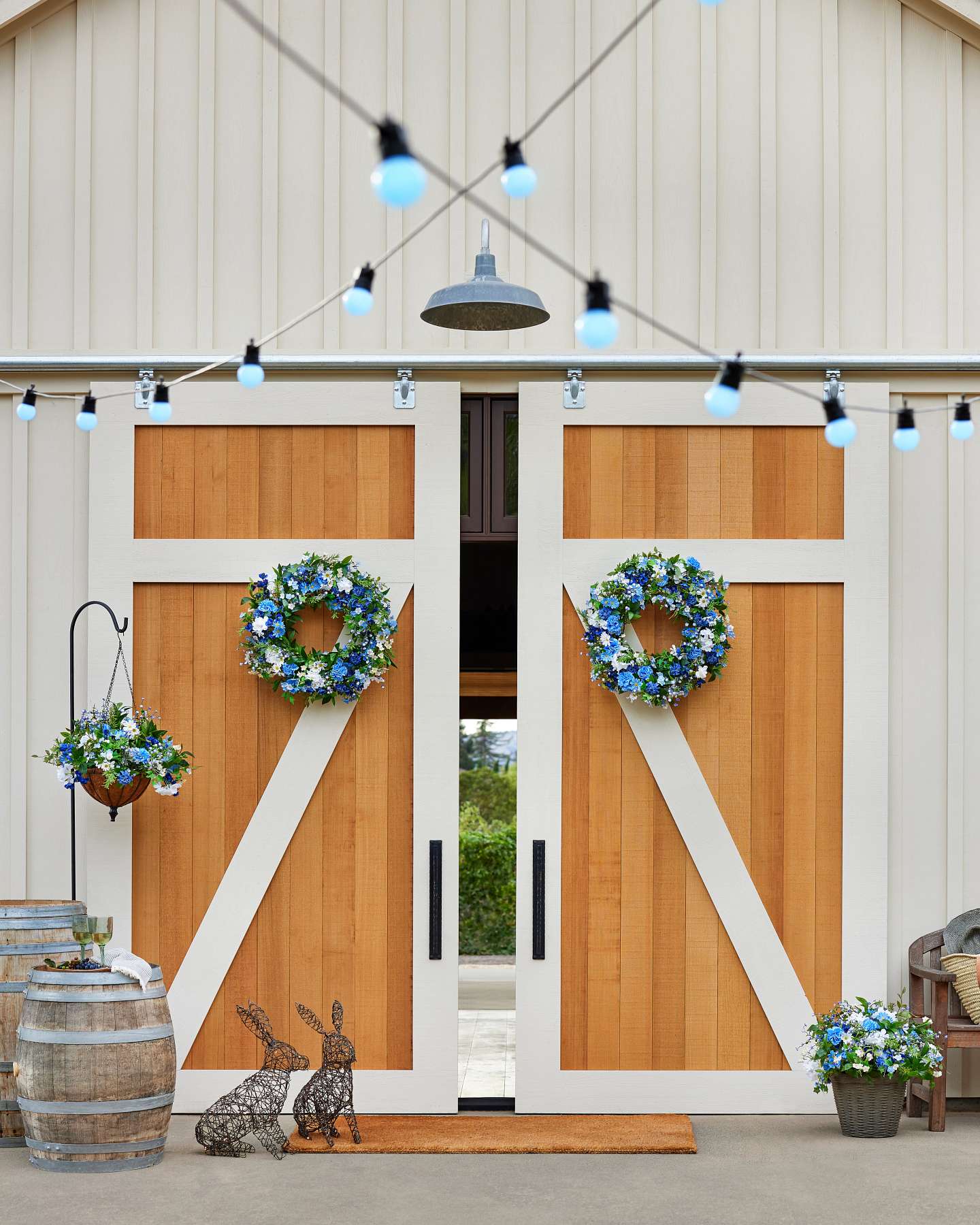 Balsam Hill Outdoor Seaside Cottage Artificial Spring Foliage in a Beautiful Setting